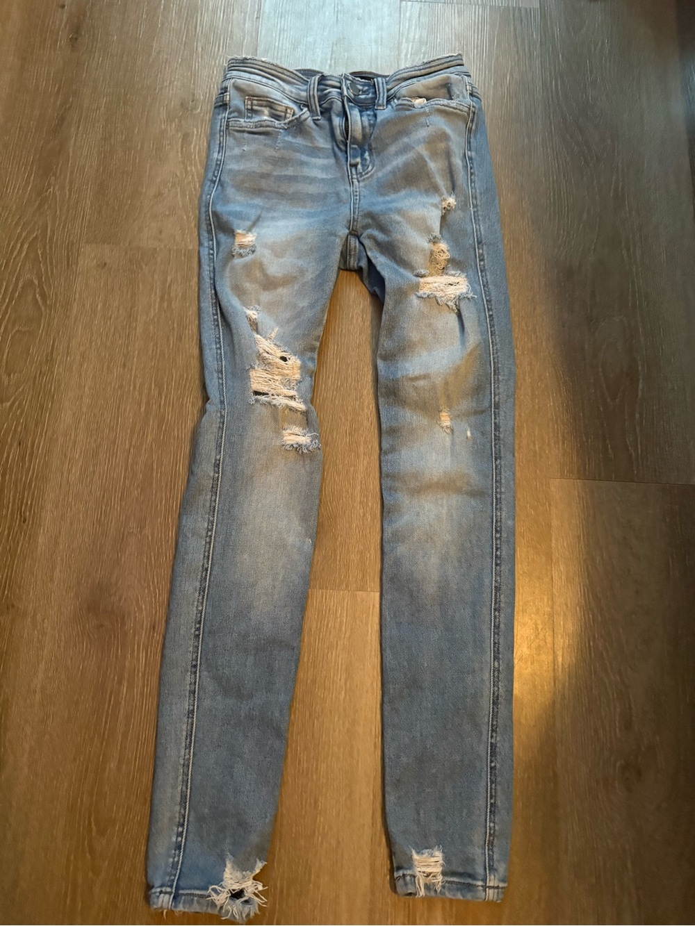 Flying Monkey Light Blue Distressed Skinny Jeans